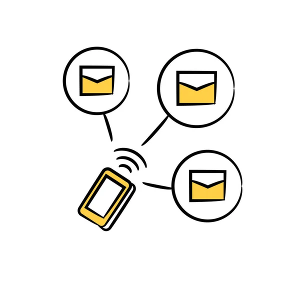 Ícone Rede Telefone Inteligente Mail — Vetor de Stock