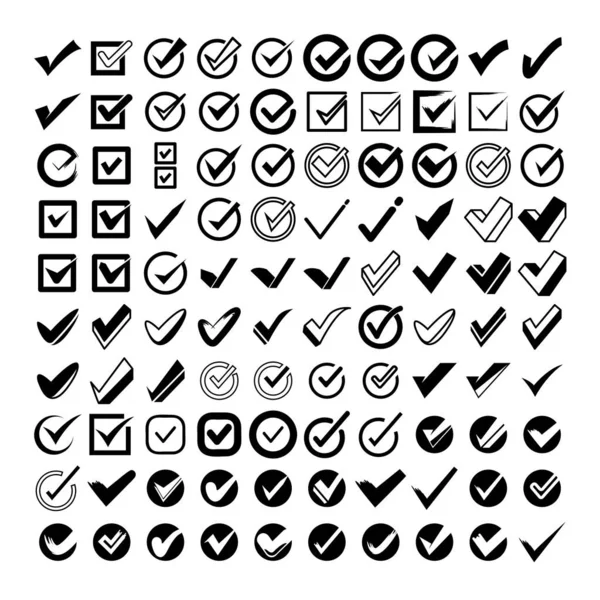 Lista Verificación Marcar Símbolos Conjunto — Vector de stock
