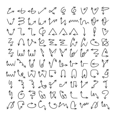 karalama ve el çizimi ok simgeleri ayarlandı