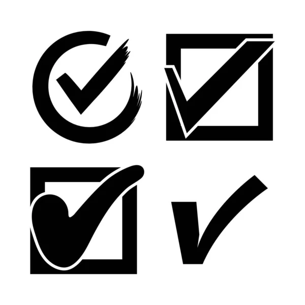 Marca Verificación Lista Verificación Símbolos Establecidos — Archivo Imágenes Vectoriales