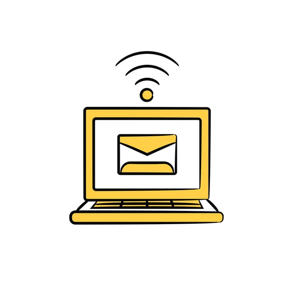 Електронна Пошта Піктограмі Екрана Комп Ютера Ноутбука — стоковий вектор