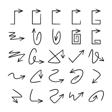 karalama ve el çizimi ok simgeleri ayarlandı