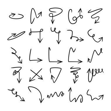 karalama ve el çizimi ok simgeleri ayarlandı