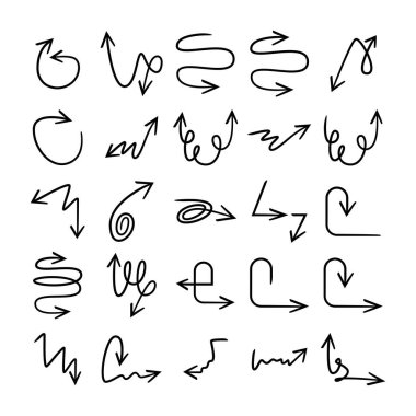 karalama ve el çizimi ok simgeleri ayarlandı