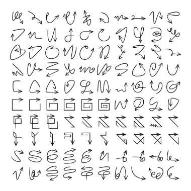 karalama ve el çizimi ok simgeleri ayarlandı