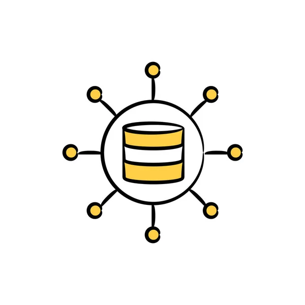 Banco Dados Armazenamento Dados Ícone Rede —  Vetores de Stock