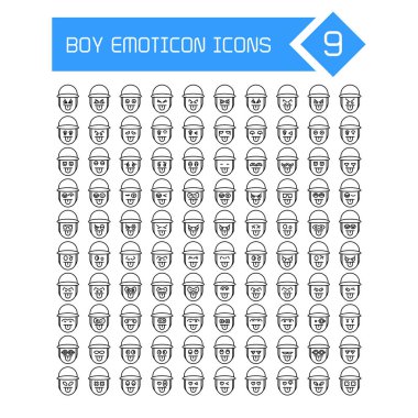 çocuk yüz ifadeleri simge satırı seti
