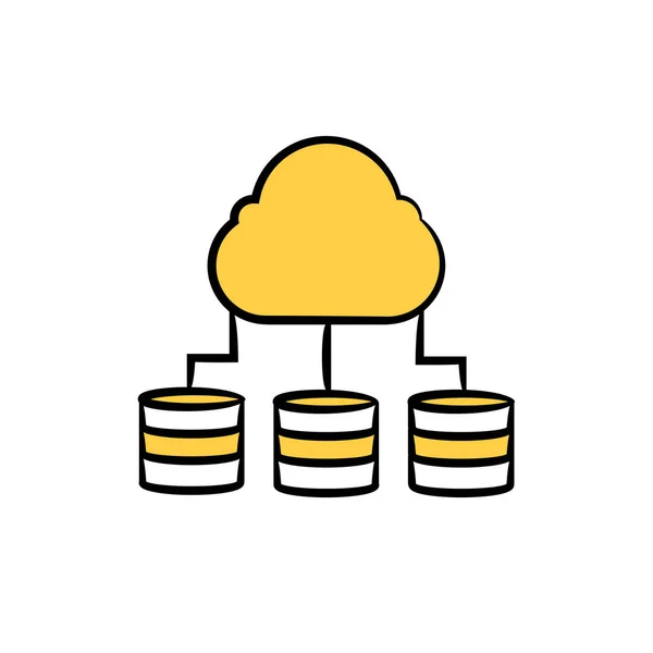 Icona Archiviazione Cloud Dati — Vettoriale Stock