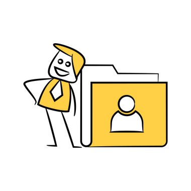 işadamı ve profil dizini sarı çöp adam tasarımı