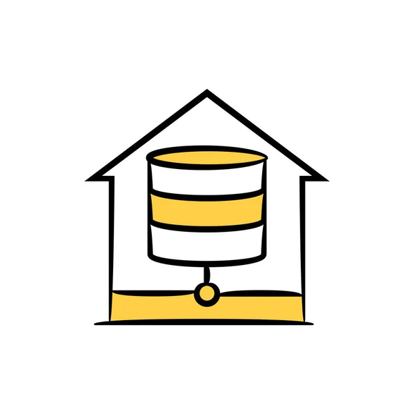 Internet Server House Icon — стоковый вектор