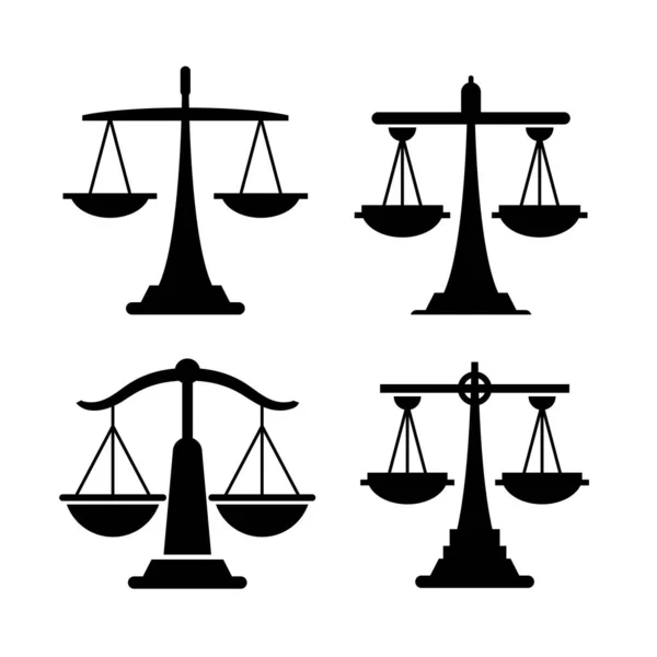 Justice Scale Balance Scale Icons Set — Stock Vector