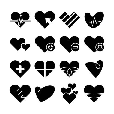 kalp aşk simgeleri koleksiyonu vektör kümesi