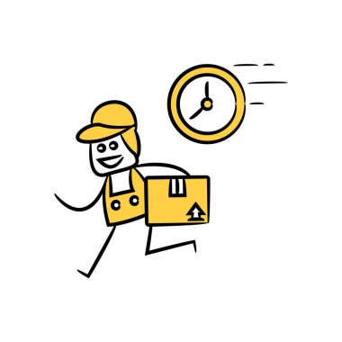 Servis elemanı, teslimatçı çöp adam teması