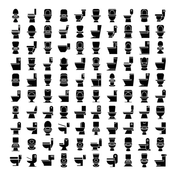 Ensemble Vectoriel Toilettes Signe Toilette — Image vectorielle