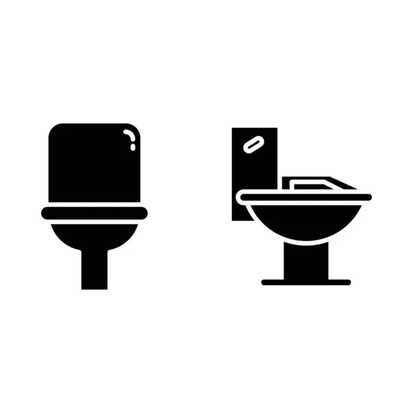 Toilette Und Toilettenschild — Stockvektor