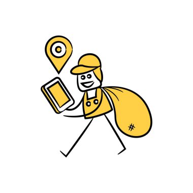 Teslimatçı mobil takip konumu çubuk teması kullanıyor