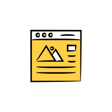 Web ve reklam tasarımı konsepti sarı el çizimi tasarım