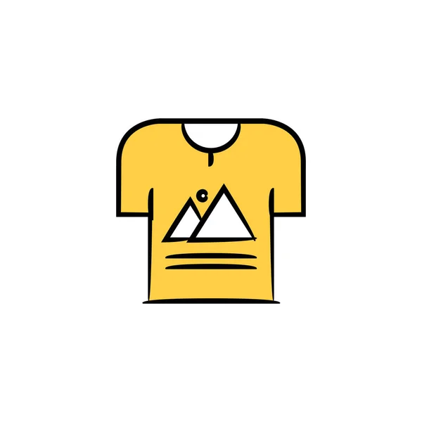 Hemd Und Branding Design Konzept Gelb Handgezeichnetes Design — Stockvektor