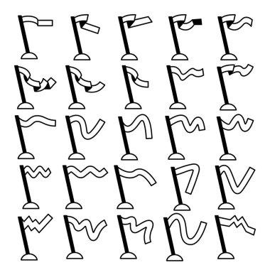 bayrak ve flama simgelerinin vektör kümesi