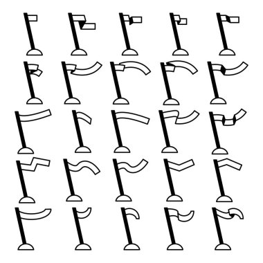 bayrak ve flama simgelerinin vektör kümesi