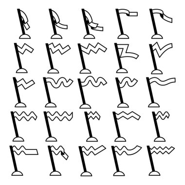 bayrak ve flama simgelerinin vektör kümesi