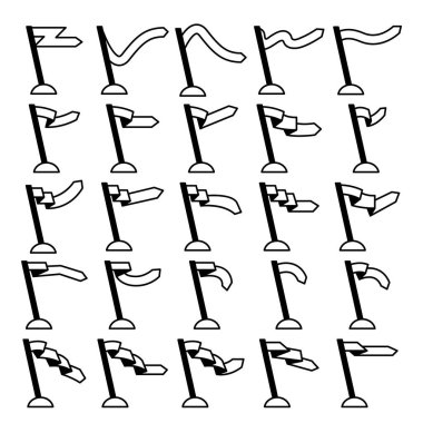 bayrak ve flama simgelerinin vektör kümesi