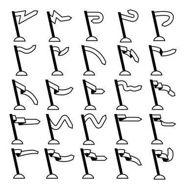 bayrak ve flama simgelerinin vektör kümesi