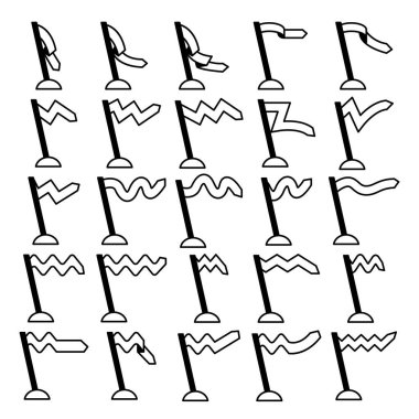 bayrak ve flama simgelerinin vektör kümesi