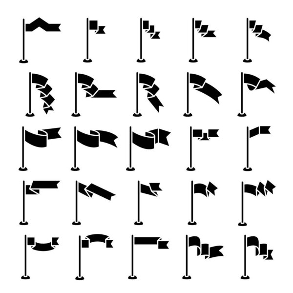 набор значков флага и вымпела
