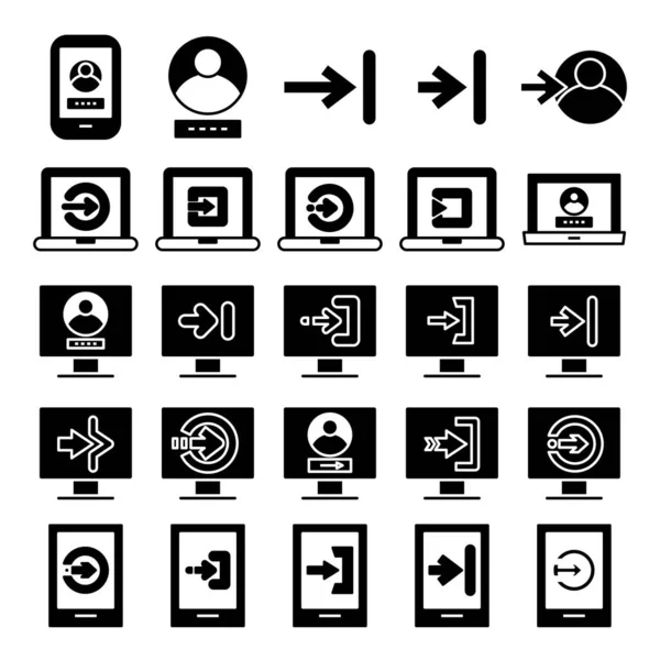 Login Sign Icons Set — Stock Vector