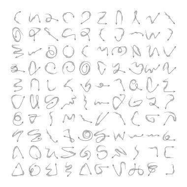 Eğri ok simgeleri vektör kümesini karala 