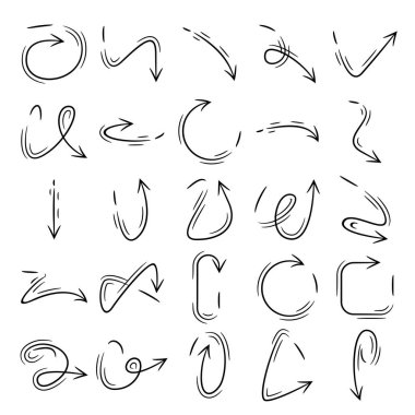 Eğri ok simgeleri vektör kümesini karala 