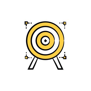 Crosshair dart ikonu sarı el çizimi tasarımı
