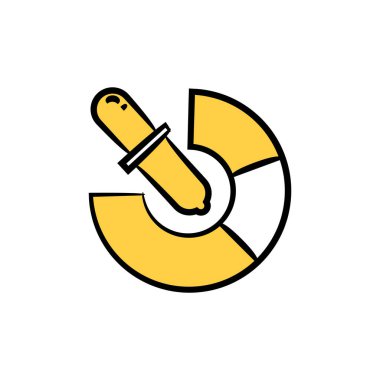 Göz damlası ve renk tonu ikonu sarı el çizimi tasarımı