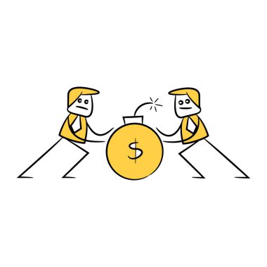 Karalama işadamı para basıyor Borç bombası, çöp adam 