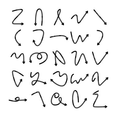 karalama okları simgeleri çizgi roman biçimini ayarlar