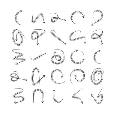 Eğri ok simgeleri vektör kümesini karala 