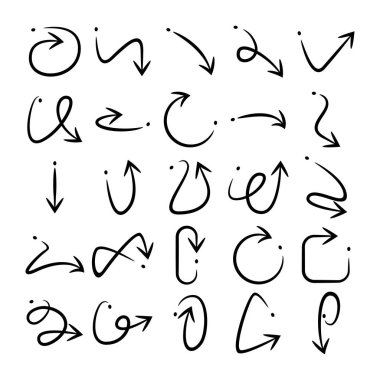 Eğri ok simgeleri vektör kümesini karala 