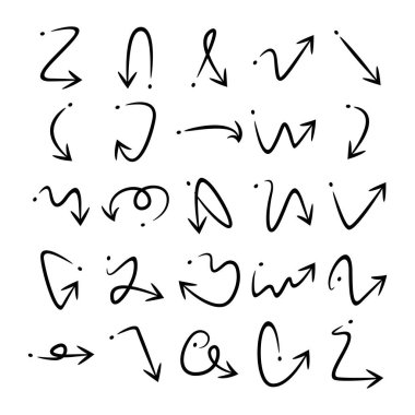 Eğri ok simgeleri vektör kümesini karala 