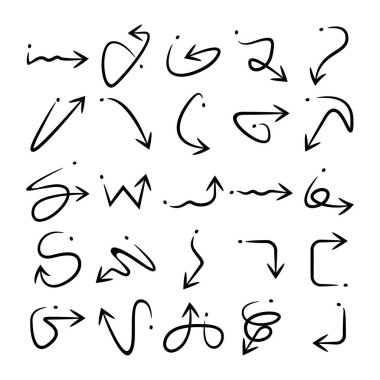 Eğri ok simgeleri vektör kümesini karala 