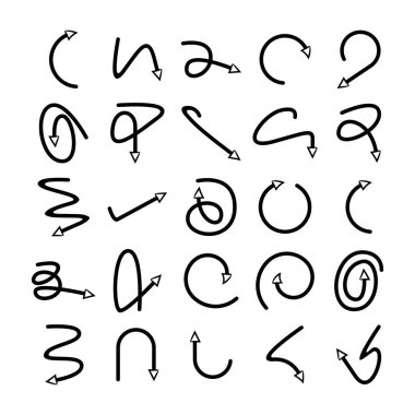 vektör karalama okları simgeleri ayarlandı