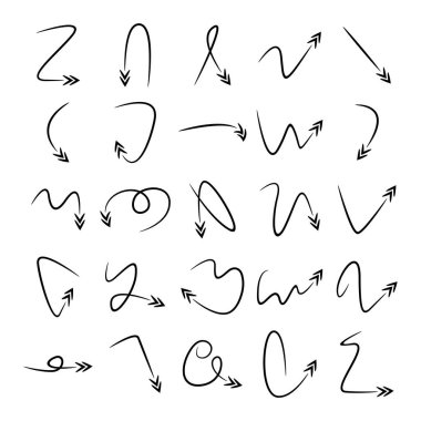 Eğri ok simgeleri vektör kümesini karala 