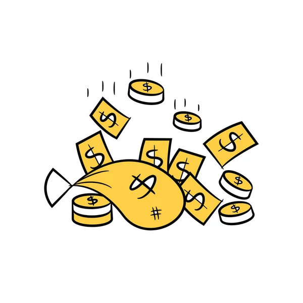 Pile Dollar Coin Bank — Stockvektor