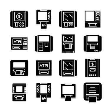 ATM, otomatik veznedar, para makinesi simgeleri