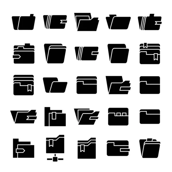 Folder Archive Icons — Stock Vector