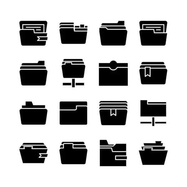 Folder Archive Icons — Stock Vector