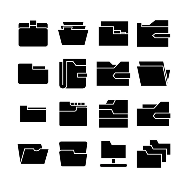 Carpetas Iconos Archivo — Vector de stock