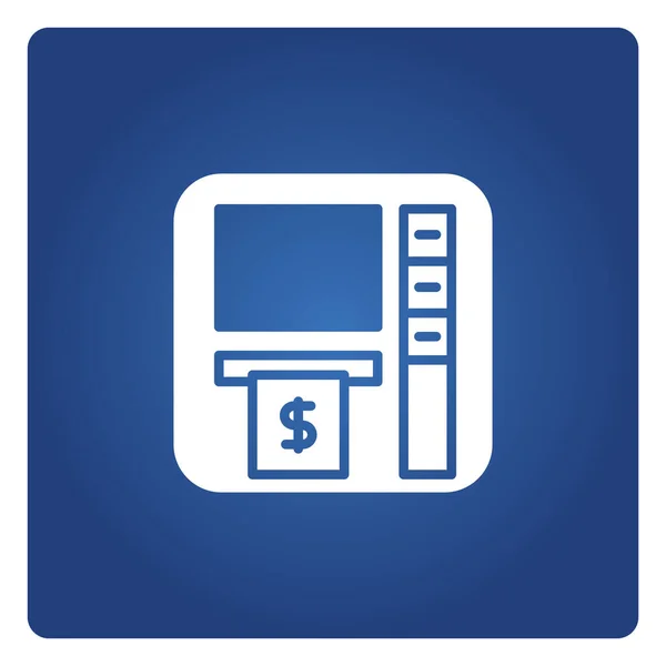 Caixa Eletrônico Caixa Automática Fundo Azul — Vetor de Stock