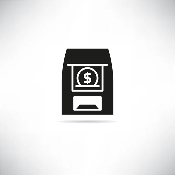Ícone Máquina Dinheiro Atm Vetor Automatizado Máquina Caixa — Vetor de Stock