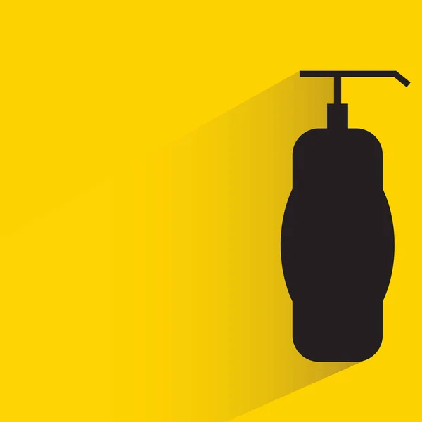 Sprühflasche Parfüm Oder Reinigungsgel Mit Schlagschatten Auf Gelbem Hintergrund — Stockvektor